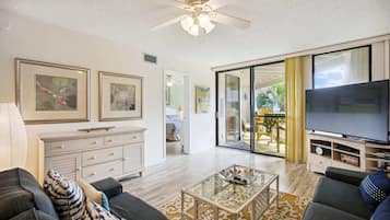 Condo, Multiple Beds, Hot Tub, Ocean View (Hibiscus D203) | Living area