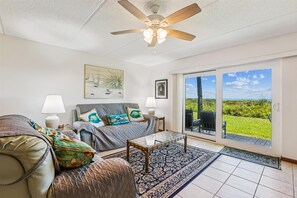 Condo, Multiple Beds, Patio, Ocean View (Sea Haven 115) | Living area - Oceanfront Luxury: 2BR Condo + Pool in St.aug (St. Augustine)