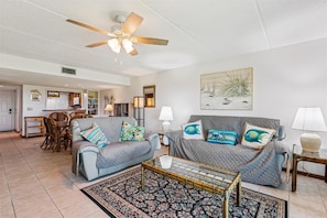 Condo, Multiple Beds, Patio, Ocean View (Sea Haven 115) | Living area
