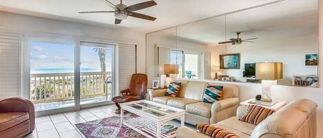 Condo, Multiple Beds, Patio, Ocean View (Sea Haven 113) | Living area
