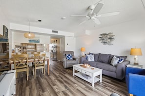Condo, Multiple Beds, Pool Access, Ocean View (Spanish Trace 243) | Living area - Beachfront Epic Ocean Views Sleeps 6 New Rental (St. Augustine)