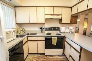 Condo, Multiple Beds, Hot Tub, Ocean View (Hibiscus H204) | Private kitchen | Fridge, microwave, oven, stovetop