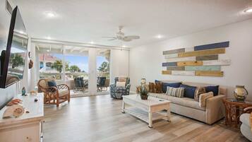 Condo, Multiple Beds, Hot Tub, Ocean View (Hibiscus D202) | Living area