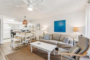 Condo, Multiple Beds, Hot Tub, Ocean View (Hibiscus H201) | Living area | TV