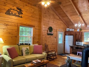 Living area - Lakefront Log Cabin (Augusta)