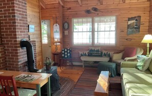 Living area - Lakefront Log Cabin (Augusta)