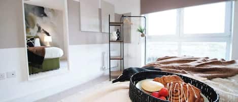 2 bedrooms, iron/ironing board, travel crib, WiFi