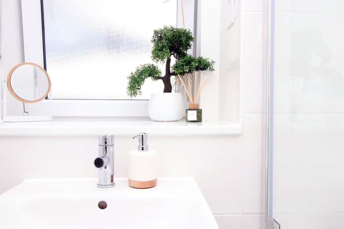 Shower, hair dryer, shampoo