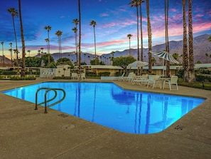 Outdoor pool - The Quiet Cactus • Mid-Century Zen Condo in Historic Firebird Estates (Palm Springs)