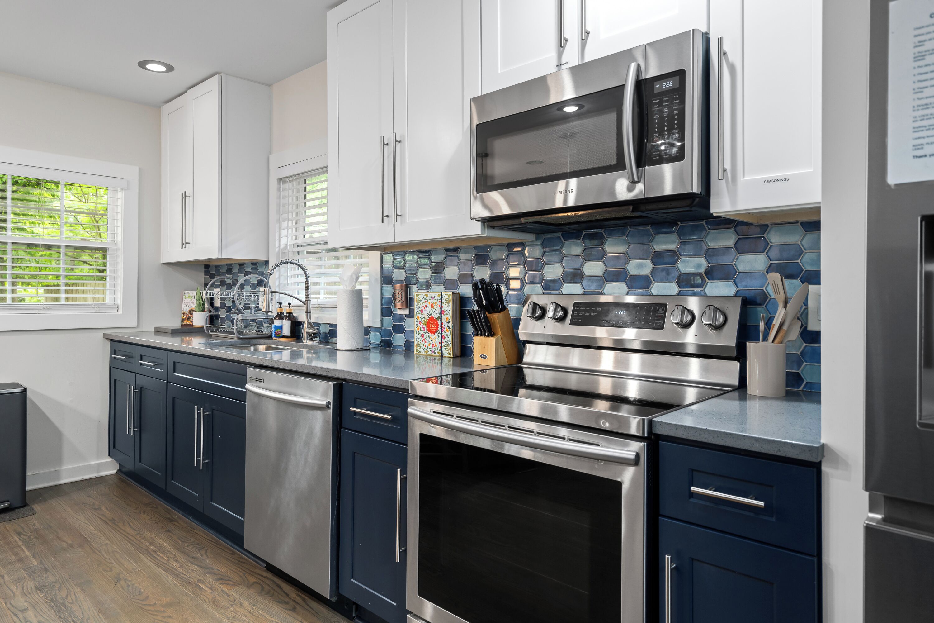 Microwave, oven, stovetop, dishwasher