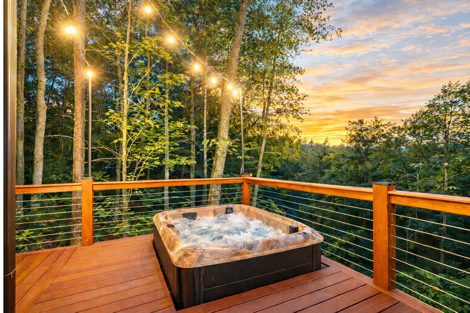 Tina de hidromasaje al aire libre