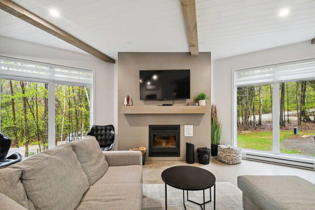 Smart TV, chimenea, videojuegos y reproductor de DVD 