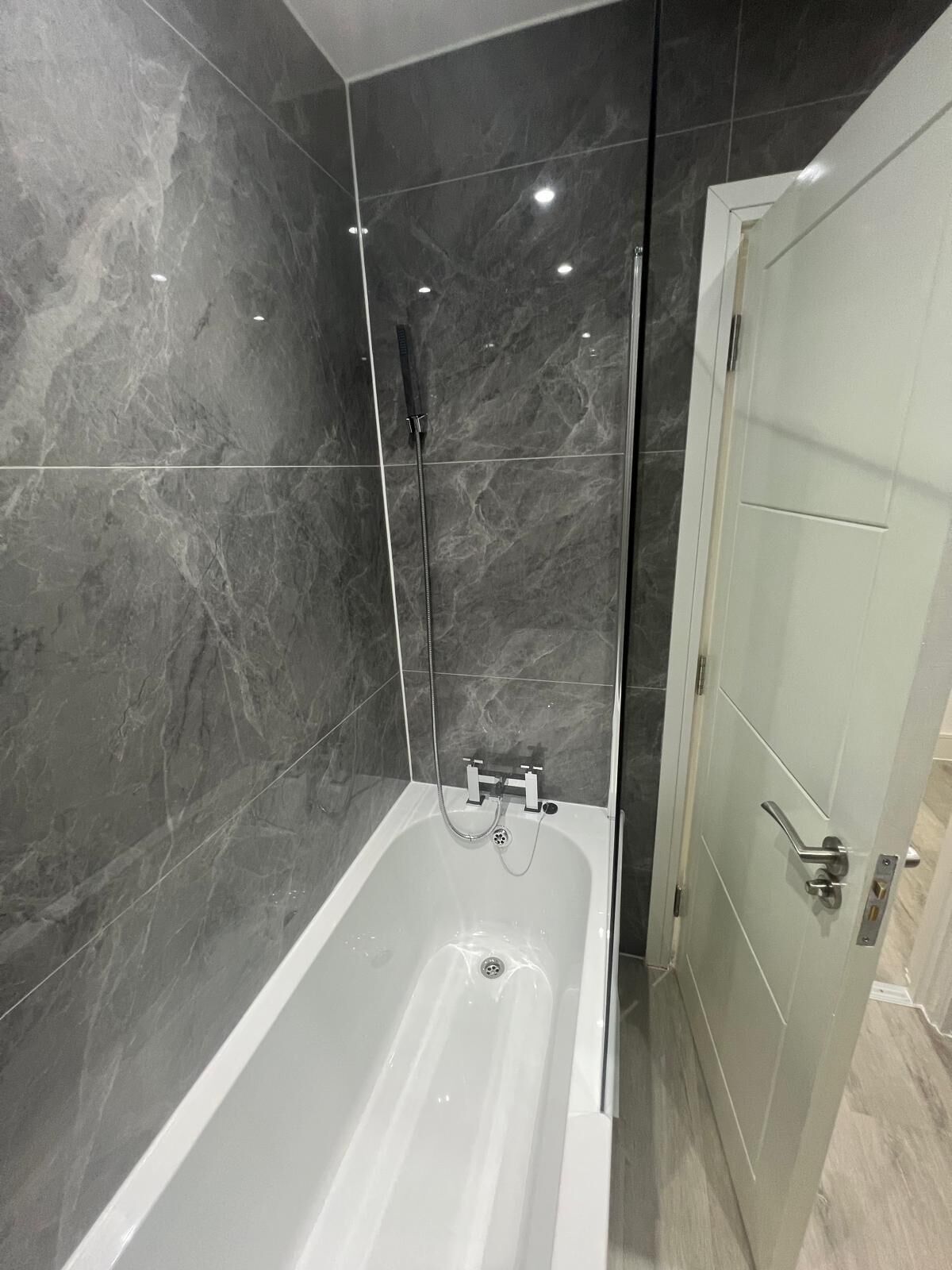 Hair dryer, bidet, towels, soap