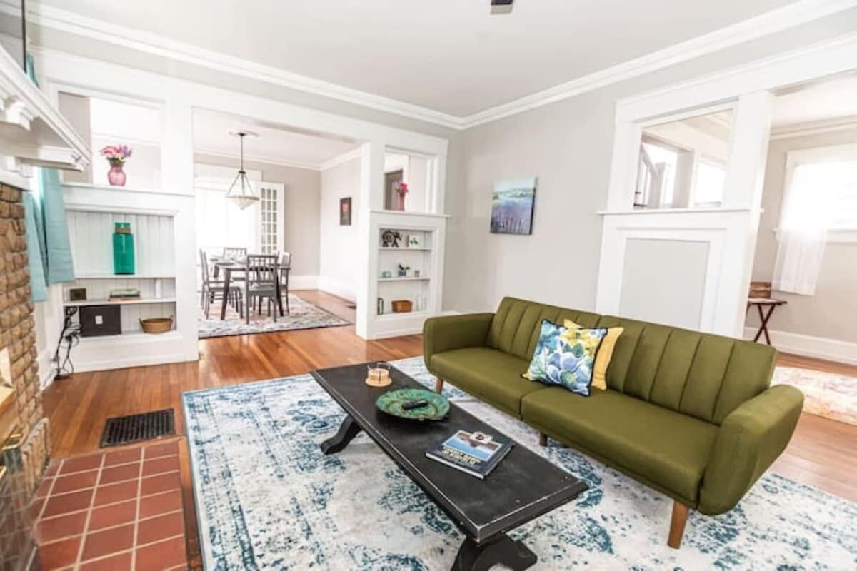 House, Multiple Beds, Patio, Garden View (29th Str Trendy Lakeview Craftsman8) | Living area | Fireplace