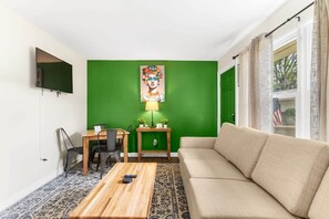 Apartment, 1 King Bed with Sofa bed, Patio (12th Ave The Bricks - Unit 4) | Living area | TV