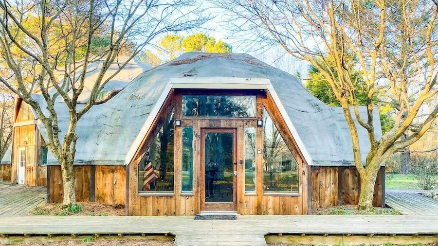 Bell Circle Eccentric Geodesic Dome-home