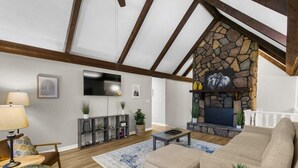 House, Multiple Beds, Pool Access, Garden View (Valley Lake Gem) | Living area | Fireplace - Valley Lake Gem (Birmingham)
