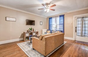 Apartment, Multiple Beds, Patio, Garden View (Avalon Nest - Both Units) | Living area | TV