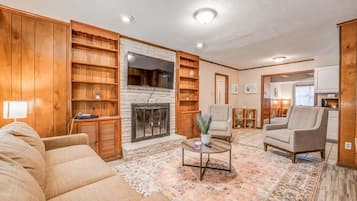House, Multiple Beds, Patio, Garden View (Warrington Nook) | Living area | Fireplace