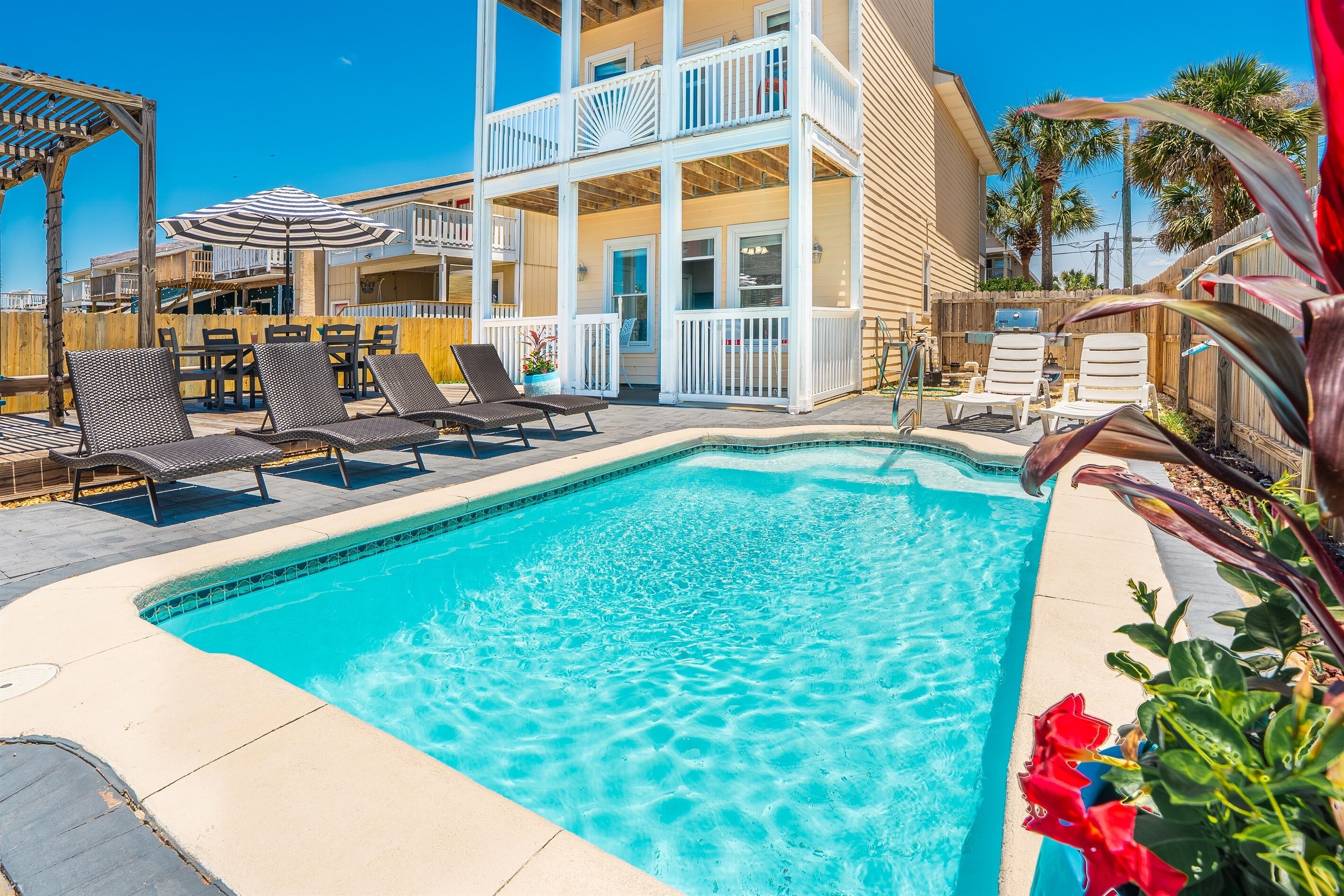 Een verwarmd zwembad