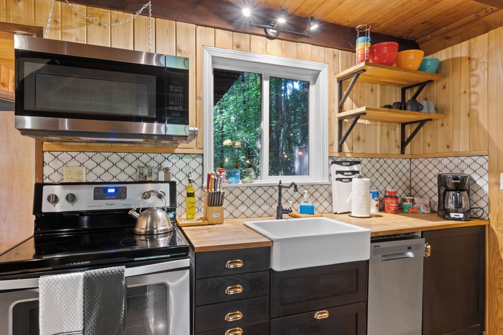 Microwave, oven, stovetop, dishwasher