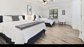 4 habitaciones, tabla de planchar con plancha, wifi y ropa de cama