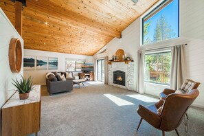 TV, fireplace, printers