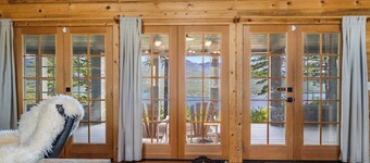 NEW! Views of Whitefish Lake, Wood Burning Fireplace, Cozy Cabin