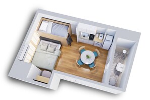 Apartamento familiar, vistas a la ciudad | Escritorio y espacio para trabajar con un portátil