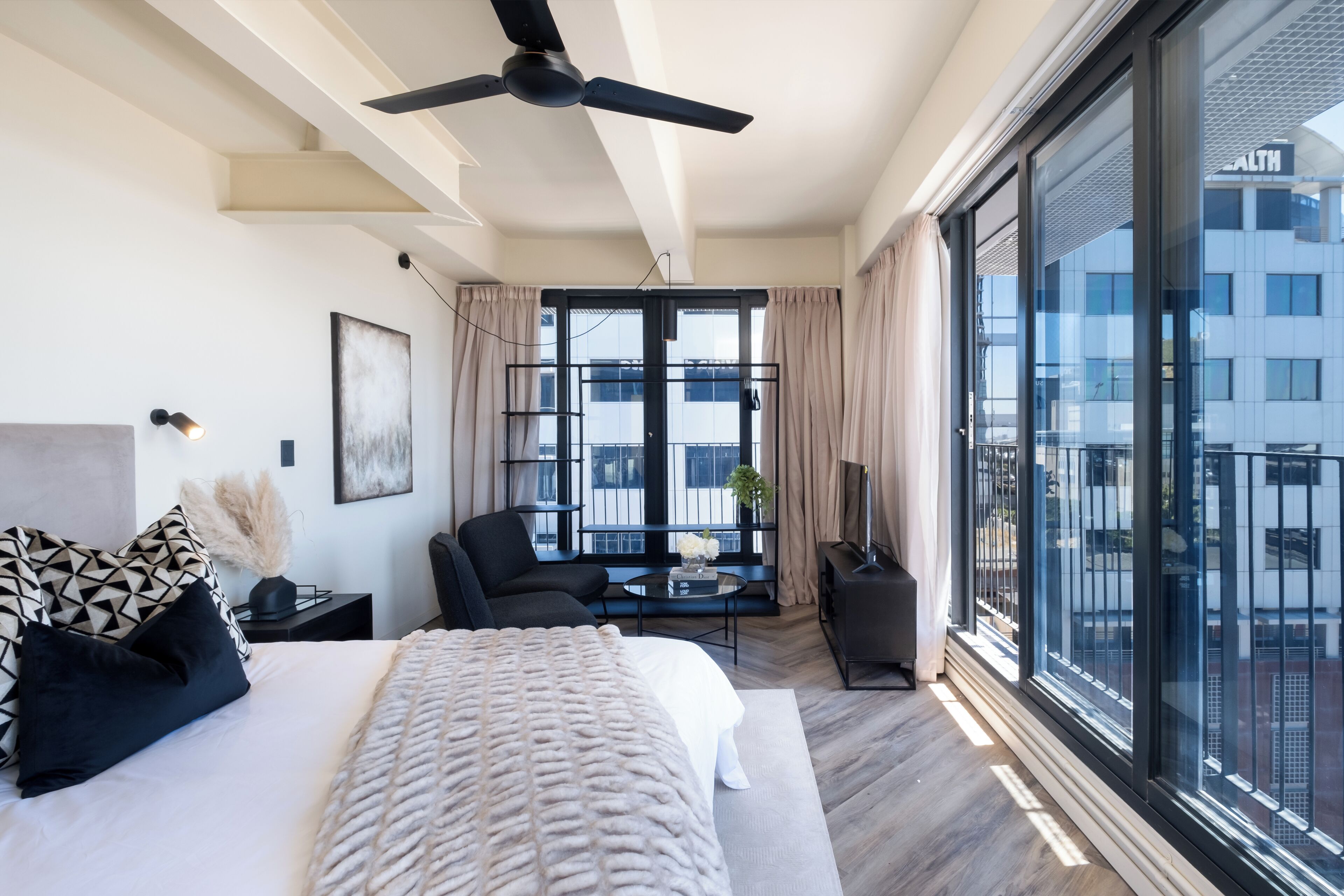 Standard Apartment, Balcony, City View | In-room safe, desk, laptop workspace, iron/ironing board