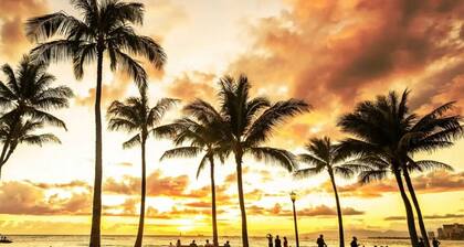 Diamond/Canal/mountain View Cozy condo in amazing Honolulu with AC, fitness room
