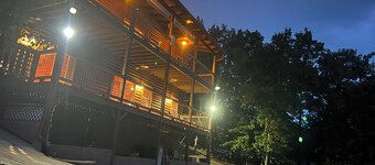 Lakefront covered dock sleeps 12
