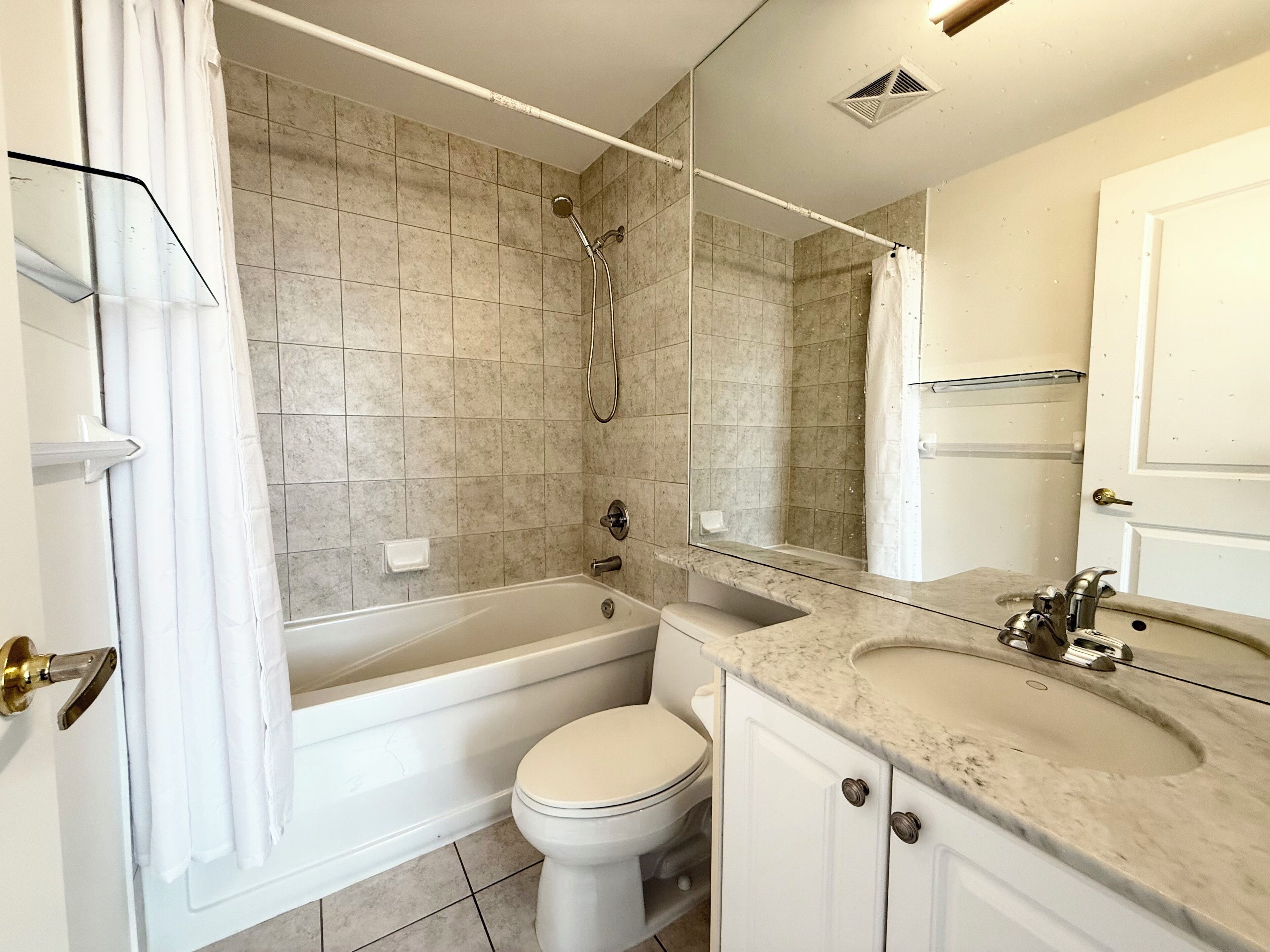 Shower, soap, toilet paper