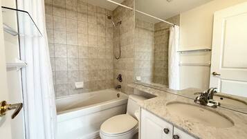 Shower, soap, toilet paper