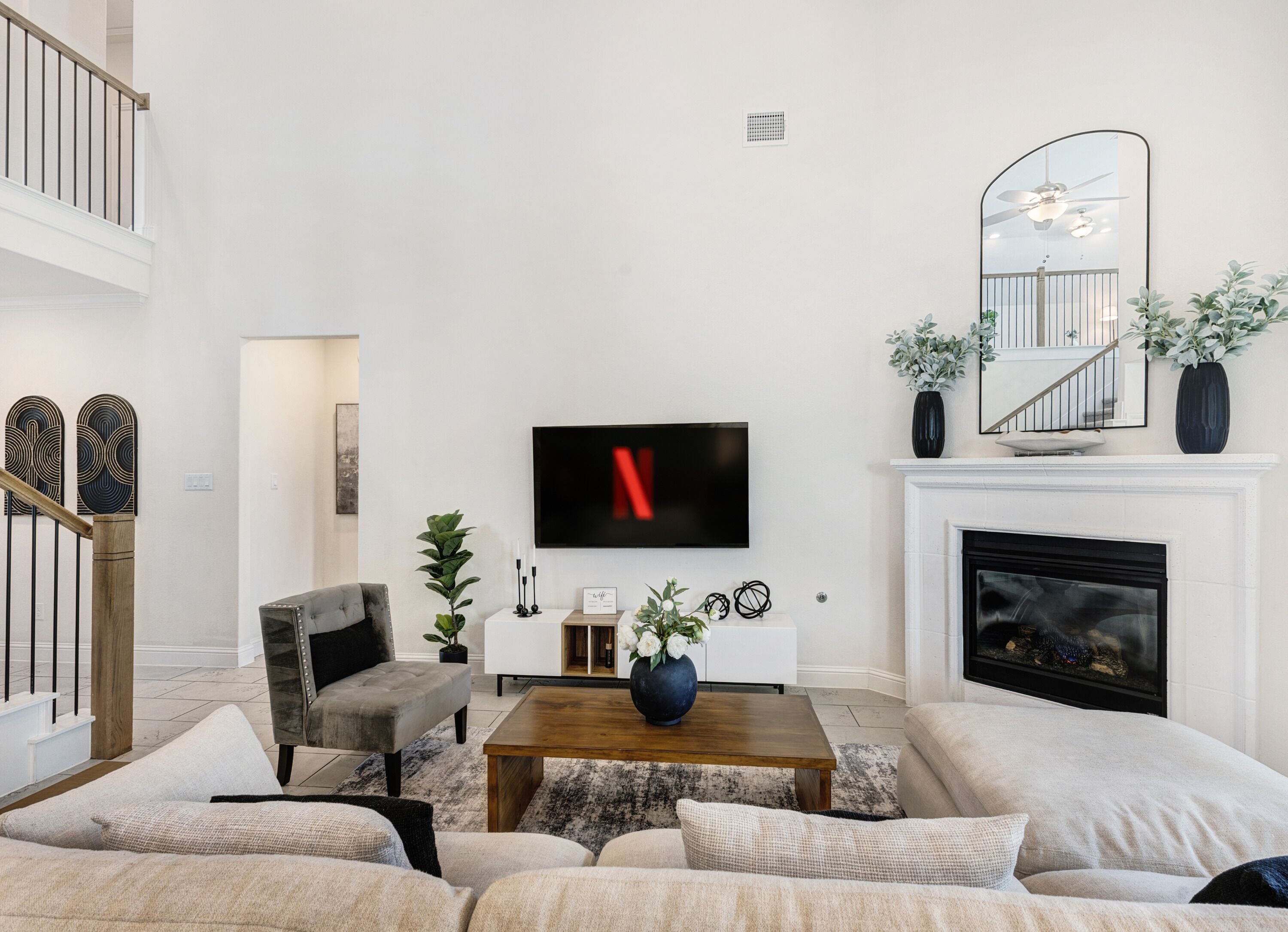 Smart TV, fireplace, offices