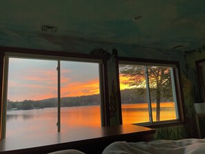 Interior - 3br Lakefront Oasis in Shutesbury with gas fireplace and 180-deg views! (Shutesbury)