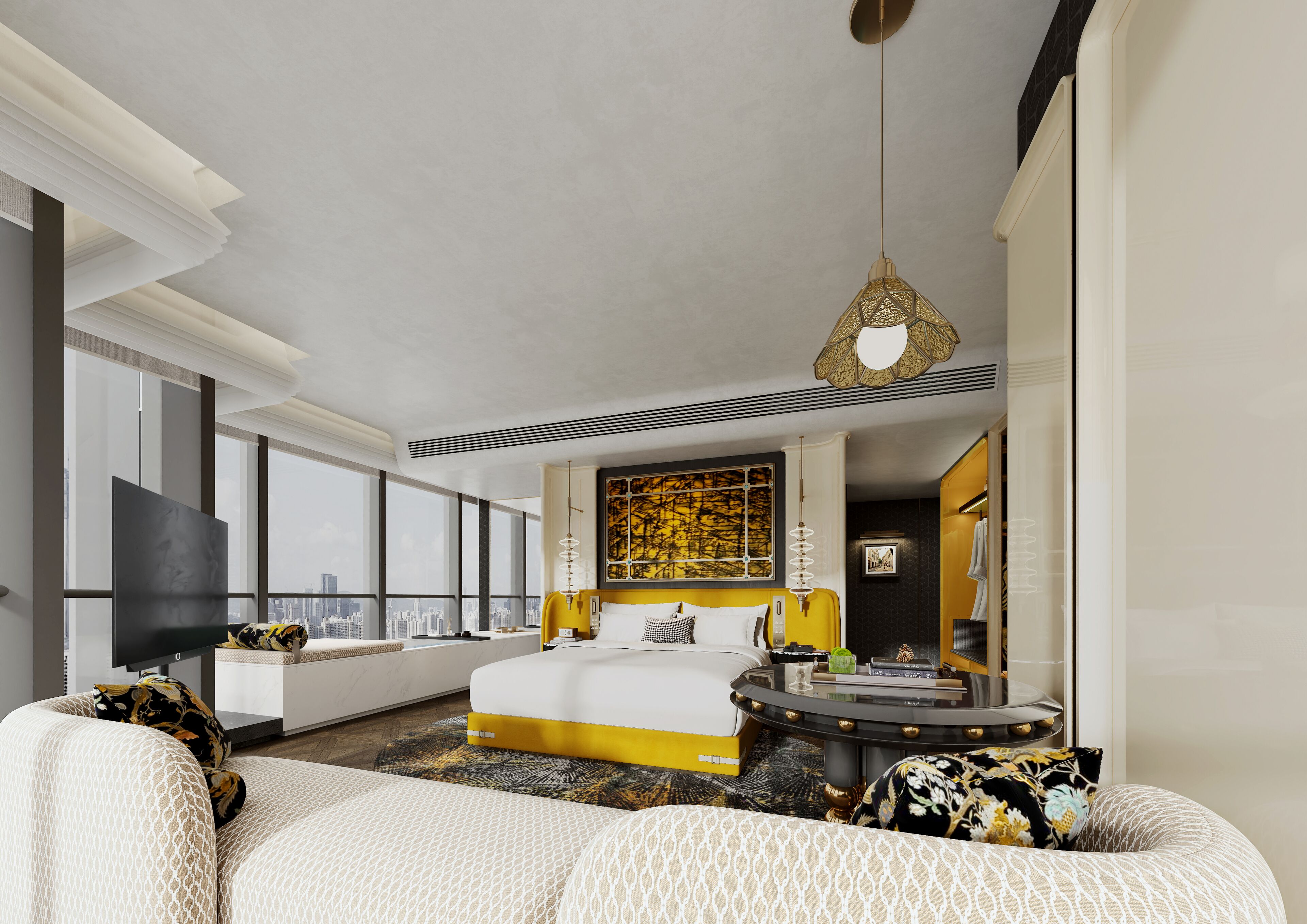 Habitación individual panorámica | Artículos del minibar gratis y escritorio 