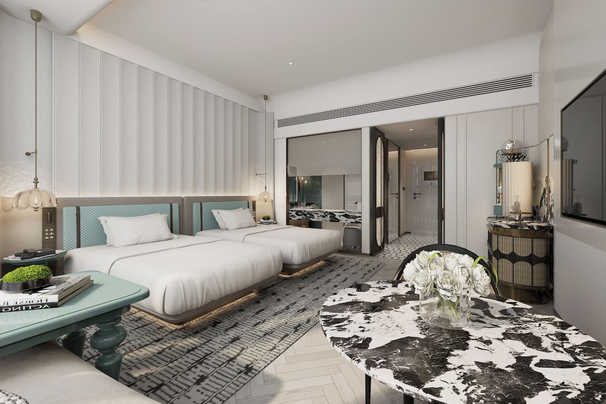 Chambre Standard double | Articles de minibar gratuits, bureau