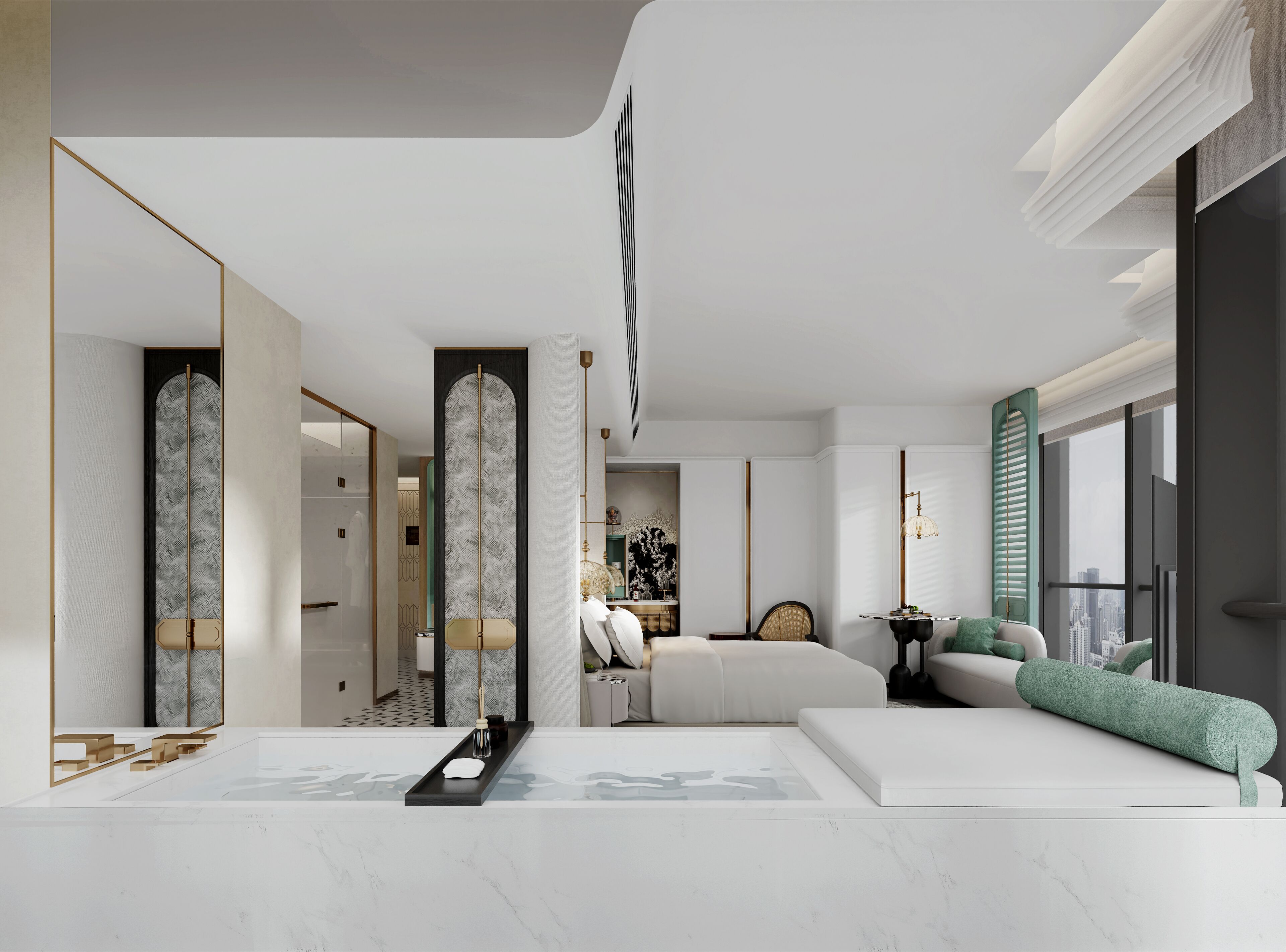 パノラミック シングルルーム | ミニバー (無料)、デスク、ノートパソコン用作業スペース、WiFi (無料)