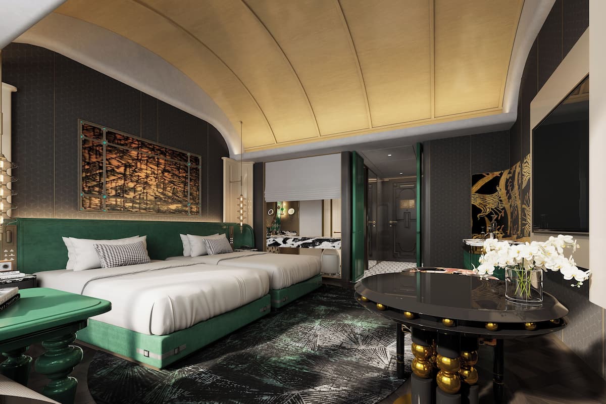 Chambre classique double | Articles de minibar gratuits, bureau