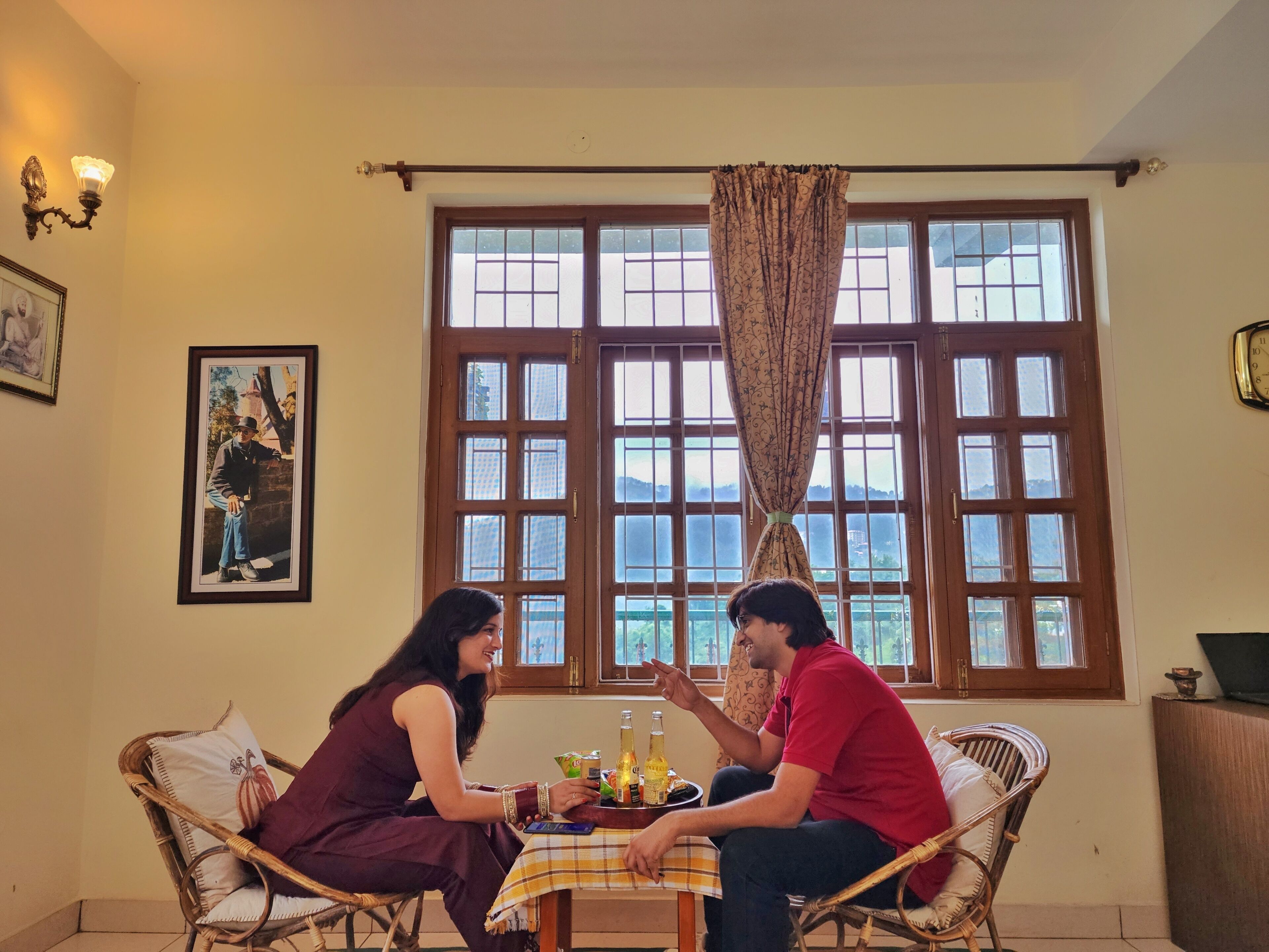 Habitación Elite, balcón, vista a la montaña | Área de sala de estar