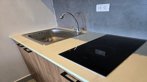 Huoneisto, parveke, kaupunkinäköala | Yksityinen keittiö | Jääkaappi, mikroaaltouuni, liesi, keittoastiat/astiat/ruokailuvälineet