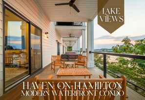 Terrace/patio - Modern Lakefront Townhome with Infinity Pool (Hot Springs)