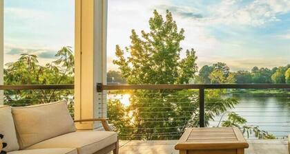 Stylish Lakefront Townhome w/ Pool & Patios