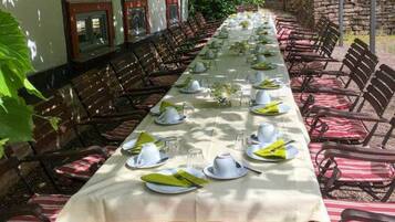 Outdoor banquet area