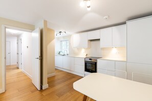 Fridge, oven, dishwasher, coffee/tea maker