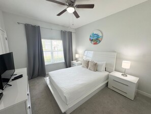 4 bedrooms, iron/ironing board, travel cot, bed sheets