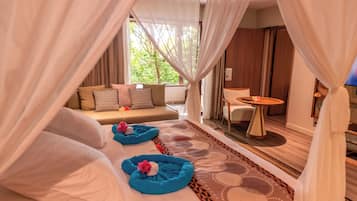 Premium bedding, pillow-top beds, minibar, desk