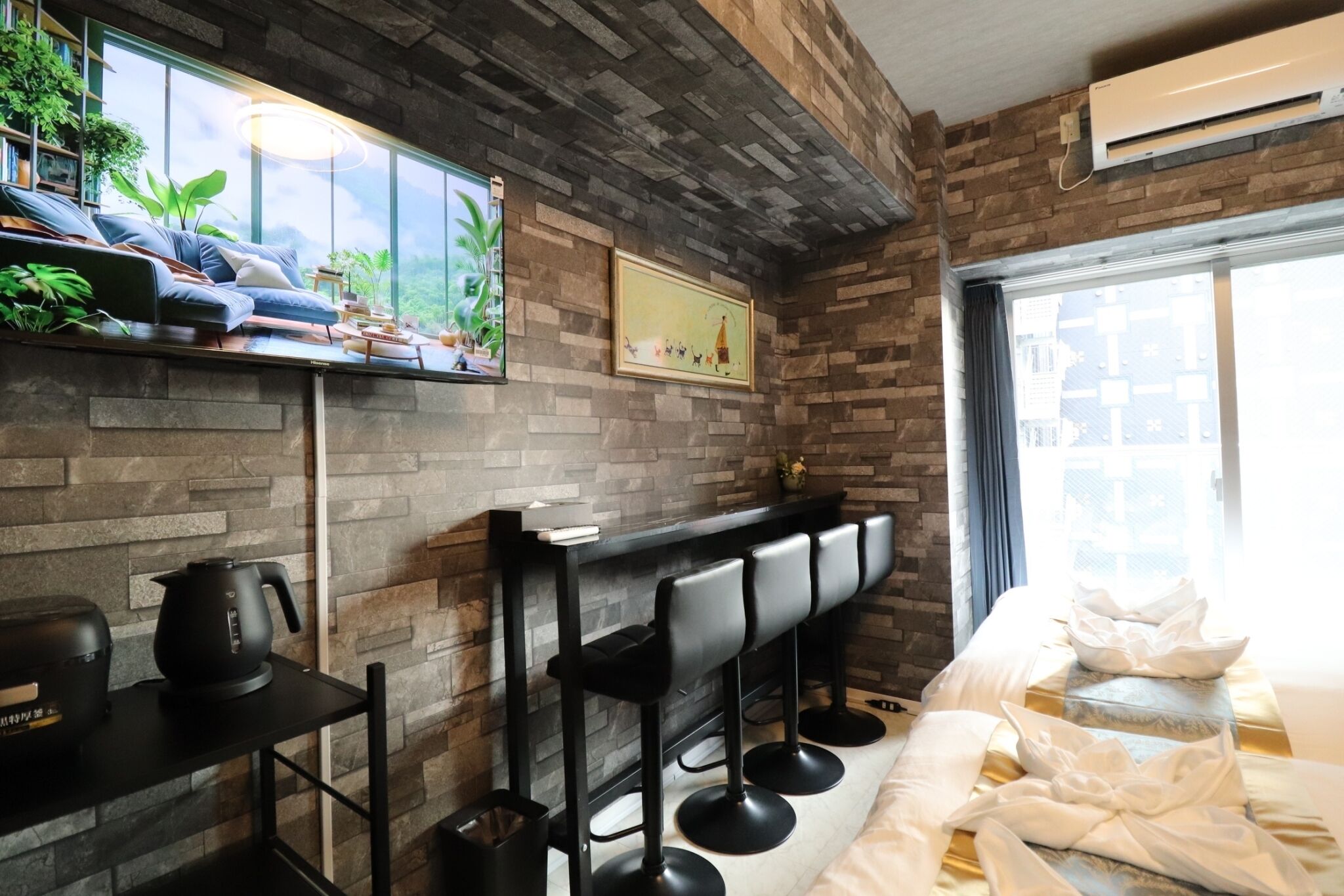 遮光カーテン、WiFi (無料)