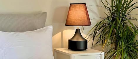 Individually decorated, individually furnished, desk, laptop workspace